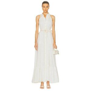 HEMANT AND NANDITA Tora Long Belt Buckle Dress in White X-Small New Maxi Gown